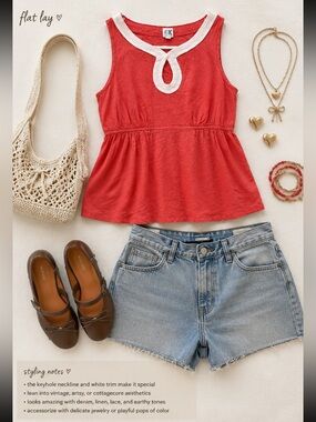 Anthropologie Edme & Esyllte Sleeveless Keyhole Blouse Top